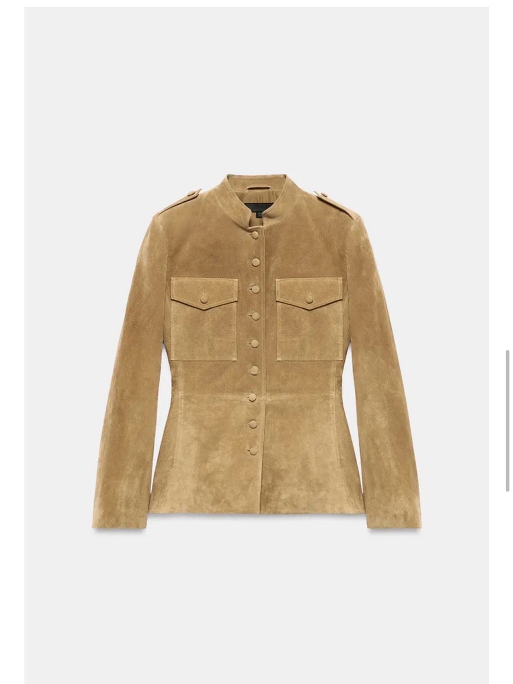 Zara Tan Suede Celine style jacket XS NWT